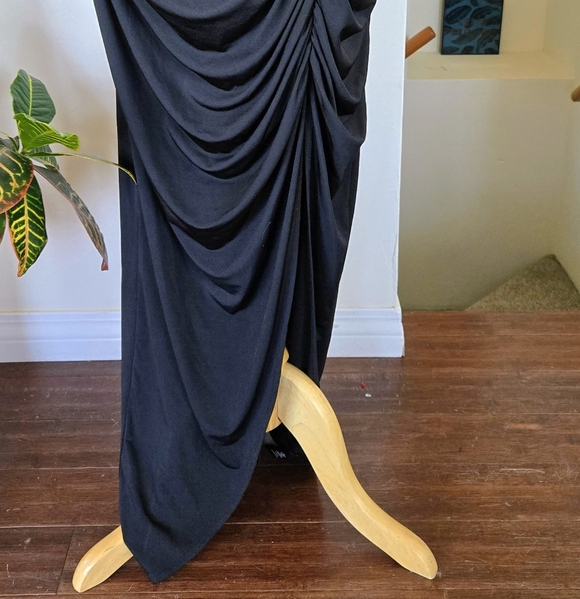 Torrid Studio Knit Hi-Lo Maxi Black Ruched Longsleeve Dress Size 2X - Picture 7 of 16